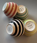 Set Of 4-THIRTY-ONE Ceramic Get The Scoop Ice Cream Bowls- Blue Green Black Pink. Fixed Price $15.00.