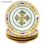 Williams-sonoma Asolo 24OZ Pasta 11" Bowl Set 4PC Gold Green Red Italian Italy. Fixed Price $149.95.