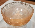 Set Of Us Glass Pink Strawberry Dessert Fruit Bowl Depression 4" Small. Fixed Price $26.00.