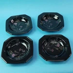 Mikasa Color Trend Soup Bowls, Ebony Meadow #DR701 Pattern, Japan 8 1/4". Fixed Price $24.95.