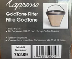 Capresso 750.09 SIZE-4 Cone Goldtone Filter. Fixed Price $14.95.