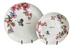 Mikasa Butterfly Garden Bone China Dinner Plate & Pasta Bowl Set Floral Nwt. Fixed Price $29.70.