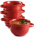 Kook Ceramic Soup Bowls Crocs With Handles - Set Of 4 Cherry Red 18 Oz. Fixed Price $29.99.