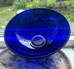 Vtg Art Deco Cobalt Blue Serving Bowl 10. Fixed Price $24.99.