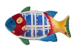 Foreside Fiesta Fish Serving Bowl 8" X 4" Hand-painted Kitchenware. Fixed Price $14.99.