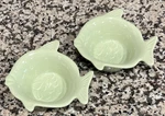Set Of 2 Chantal Fish Shaped Bowls Green Stoneware Ramekin 91-FSB-B7 1.5 Cups. Fixed Price $29.95.