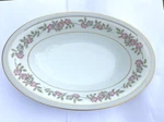 Noritake China 5433 White Gold Gray Pink Flowers Large Oval Serving Bowl 11". Fixed Price $23.99.