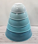 Martha Stewart Collection Nesting Mixing Bowls 5 Pc Set Melamine Pastel Blues. Fixed Price $42.00.