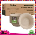 12 Oz Compostable Paper Bowls 500 Pack Bulk Eco-friendly Bagasse For Cereal. Fixed Price $59.41.