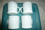 1970S Vintage Grog Comic Milk Glass Fire King Coffee Mugs /set 7, Bc. Fixed Price $19.00.