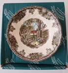 Johnson Bros Friendly Village 5" Fruit Saucers New Set Of 3. Fixed Price $25.00.