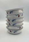 6 Vintage Lenox Chinastone Poppies Blue Cereal Soup Bowls 1/4" Usa. Fixed Price $44.99.
