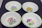 Thompson Pottery 7 Soup/cereal Bowl Floral Garden - Set Of 4. Fixed Price $29.95.