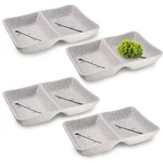 Happy Sales HSSD-DBWB4 Dual Sauce Bowls Set Of White & Blue Cherry Blossom. Fixed Price $14.42.