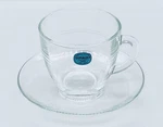 Duralex Gigogne Saint Gobaine Verre Trempe Clear Ring Glass Cup & Saucer Set New. Fixed Price $16.73.