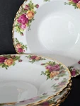 4 Royal Albert Bowls Country Roses Rim Pasta Soup 8" Gold New. Fixed Price $79.20.
