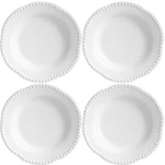 Set Of 4 Pottery Barn Emma Beaded Stoneware Salad Plate Scalloped-edge Ceramic. Fixed Price $31.99.