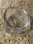 Nambe (signed) Clear Crystal Glass Heavy Abstract Shape Dish/bowl/ashtray. Fixed Price $45.00.
