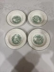 George Jones Sons England Rhapsody "josephine" Dessert Bowls 4 - Green Trim. Fixed Price $25.00.