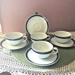 Four Cups & Saucers For Studio Nova Y0102 "star Ship" Microwave/dishwasher Safe. Fixed Price $24.99.