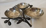 Michael Aram Olive Branch With Triple Stainless Steel Bowls 8.5"X8"X1.5". Fixed Price $114.99.