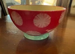 The Pioneer Woman Flea Market Footed Vintage Style Red Dot Teal Bowl,. Fixed Price $9.00.