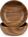 Acacia Wood Salad Set Of 2, 8.6" Natural Solid Serving Bowls, Handcraf. Fixed Price $87.48.