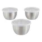 Mainstays 6-PIECE Brushed Stainless Steel 2-CUP Prep Bowl With Lid, 3 Pack. Fixed Price $19.22.