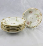 6 Haviland & Co Limoges Schleiger 235 Double Gold Dessert Berry Bowls 4-1/2". Fixed Price $69.94.