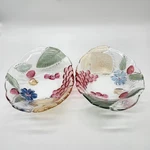Set Of 2 Vintage Soga Glass Oval Fruit Bowls 7.5IN Hand Painted Made Japan. Fixed Price $29.95.