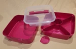 Lock Large Square Appetizer Tray W Handle Lid, Divider Red HPL893 Storage. Fixed Price $14.95.