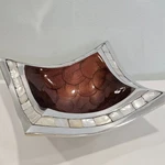Julia Knight Classic Pagoda Bowl Mosaic Mother Of Pearl Brown Hand Made. Fixed Price $33.25.