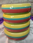 Artimino Summer Stripe Ciao Ii Set Of 4- 8" Soup Bowls Hand Painted Earthenware. Fixed Price $41.95.