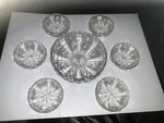 American Brilliant Crystal Cut Glass Bowl Set Of Seven (7) One (1) 8" Six (6) 4". Fixed Price $35.00.