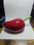 New Ceramic Crofton Red Pepper 3 Piece Dip Server. Fixed Price $10.00.