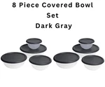 Mainstays 8 Piece Covered Bowl Set, Four Lidded Sizes, For Prep, Serve & Store. Fixed Price $13.50.