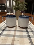 Pair Of Lucky Brand Home Dip Dye - Blue Edge Stoneware Ceramic Mugs. Fixed Price $21.99.