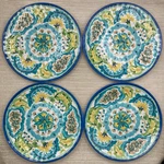 4 Better Homes & Gardens Melamine Aqua Blue Watercolor 10 1/2" Dinner Plates. Fixed Price $16.97.