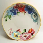 Vtg Pioneer Woman Melody Bowl 12.75" Pasta Serving Ceramic Floral Handpainted. Fixed Price $36.95.