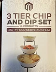 3 Tier Chip And Dip Set For Entertaining. Party Food Server Display. Fixed Price $18.91.