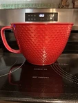 Pioneer Woman Bowl Texture Melamine 4QT Batter Pour Spout Handle Red (3). Fixed Price $19.00.