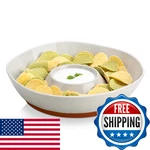 Malacasa Ceramic Chips And Dip Serving Tray, 12 Inch Large Divided Bowls Set For. Fixed Price $61.73.