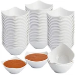 50 Pcs Square Plastic Dipping Bowls Bulk 3 Oz White Soy Sauce Serving Dishes .... Fixed Price $39.12.