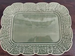 Bordallo Pinheiro Grape Vine Green 15" Large Serving Plate / Platter. Fixed Price $75.00.