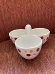 Pampered Chef Simple Additions Dots Bowl Trio #2078 3 Sectional Serving Dish. Fixed Price $19.95.