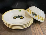 5 John Deere Tractor Gibson 4 Pasta Salad Bowls 1 Yellow Check Cereal Lot. Fixed Price $26.99.