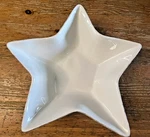 Pottery Barn Star Bowl 9" Retired Serving Holiday Appetizer Dessert White. Fixed Price $12.99.