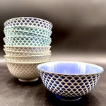 Certified International 6" Embossed Trellis Soup Cereal Rice Bowls SET/9. Fixed Price $79.00.