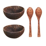 12-15CM Natural Coconut Bowl Spoon Set Kitchen Tableware Utensil Wooden Products. Fixed Price $6.99.