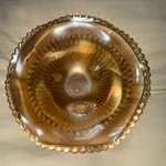 Vintage 6 Jeanette Carnival Glass 3 Footed Marigold Iridescent Candy Bowl Wavy. Fixed Price $19.50.